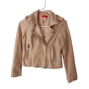 Aqua Girl Jacket Girls Size XL Pink Peach Cotton Blend Zip Front Snap Closure